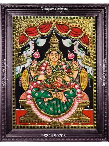 Handmade Gajalakshmi Tanjore Painting